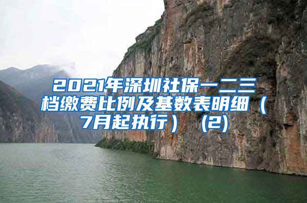 2021年深圳社保一二三档缴费比例及基数表明细（7月起执行） (2)