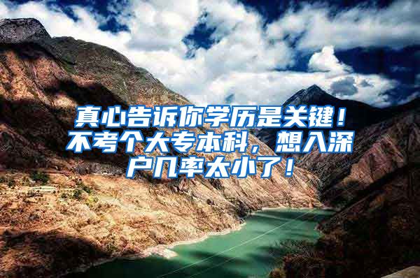 真心告诉你学历是关键！不考个大专本科，想入深户几率太小了！