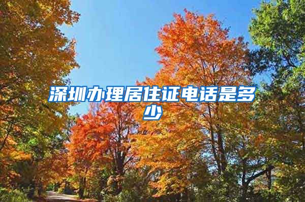 深圳办理居住证电话是多少