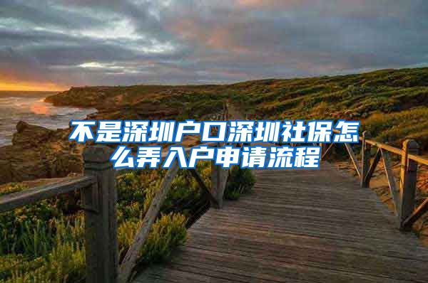 不是深圳户口深圳社保怎么弄入户申请流程