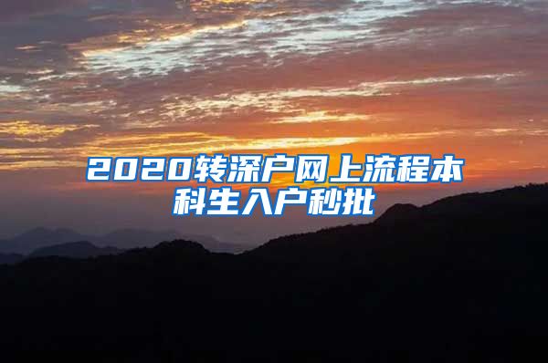 2020转深户网上流程本科生入户秒批