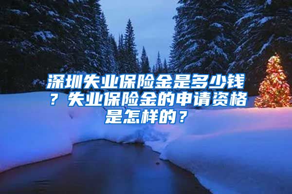 深圳失业保险金是多少钱？失业保险金的申请资格是怎样的？