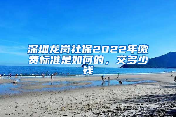 深圳龙岗社保2022年缴费标准是如何的，交多少钱