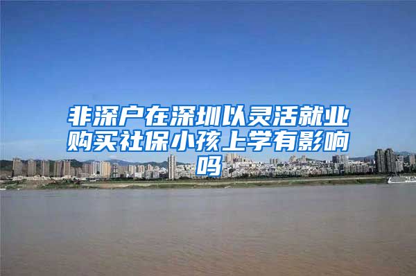 非深户在深圳以灵活就业购买社保小孩上学有影响吗