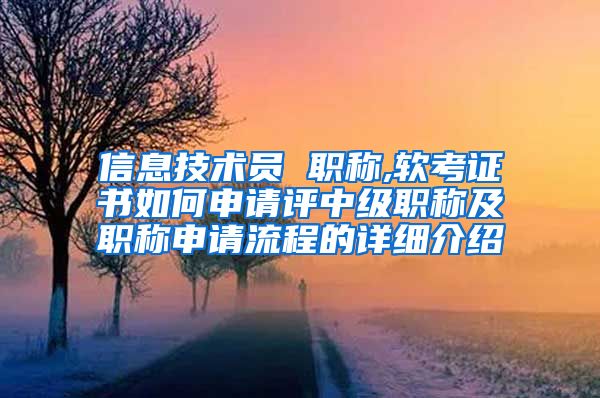 信息技术员 职称,软考证书如何申请评中级职称及职称申请流程的详细介绍