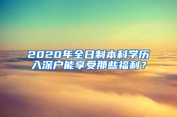 2020年全日制本科学历入深户能享受那些福利？