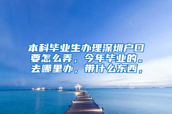 本科毕业生办理深圳户口要怎么弄，今年毕业的。去哪里办，带什么东西，