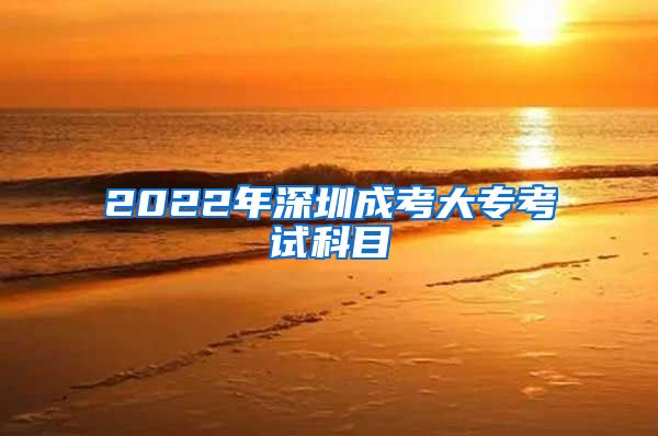 2022年深圳成考大专考试科目