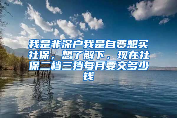 我是非深户我是自费想买社保，想了解下，现在社保二档三挡每月要交多少钱