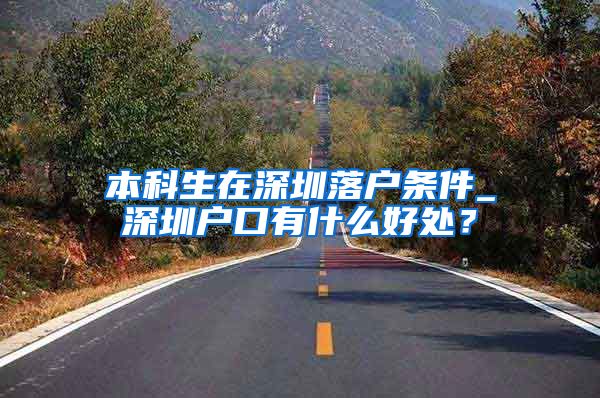 本科生在深圳落户条件_深圳户口有什么好处？