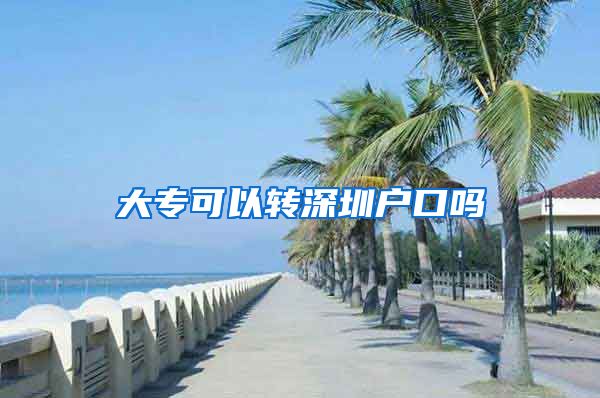 大专可以转深圳户口吗