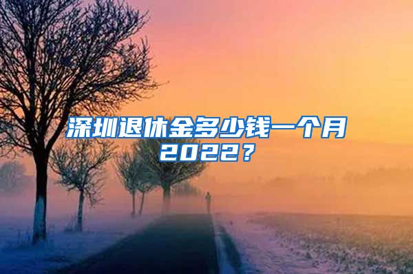 深圳退休金多少钱一个月2022？