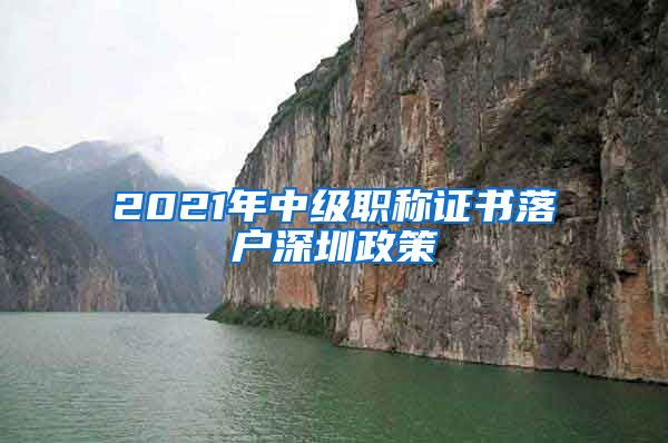 2021年中级职称证书落户深圳政策