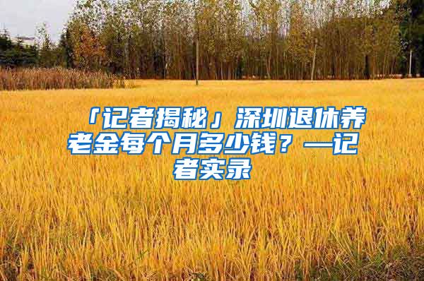 「记者揭秘」深圳退休养老金每个月多少钱？—记者实录