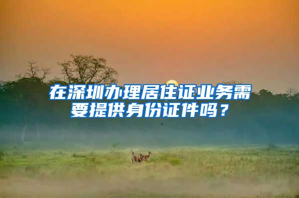 在深圳办理居住证业务需要提供身份证件吗？