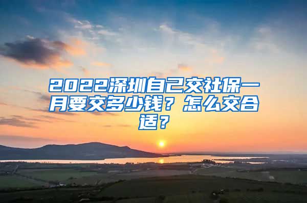 2022深圳自己交社保一月要交多少钱？怎么交合适？