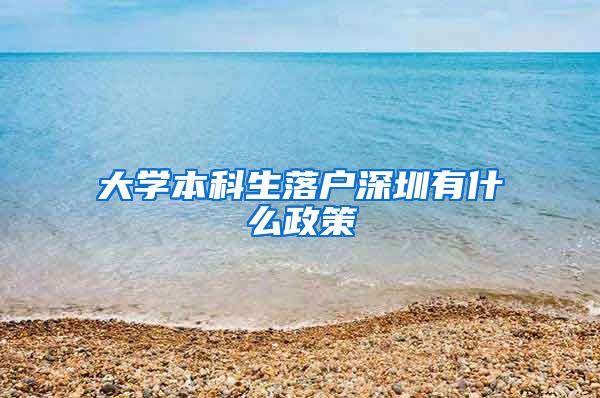 大学本科生落户深圳有什么政策