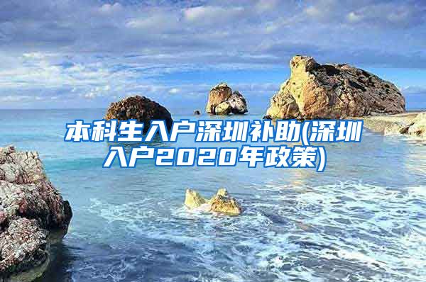 本科生入户深圳补助(深圳入户2020年政策)