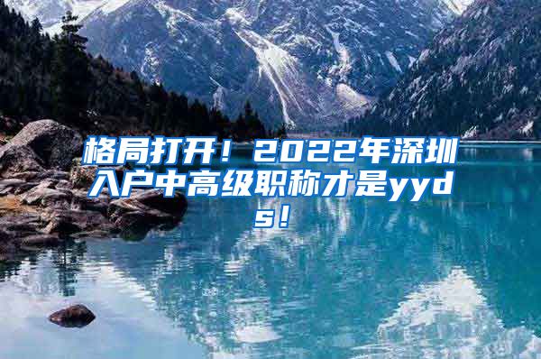 格局打开！2022年深圳入户中高级职称才是yyds！