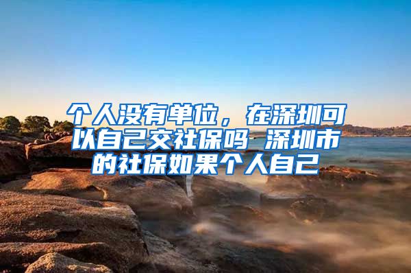 个人没有单位，在深圳可以自己交社保吗 深圳市的社保如果个人自己