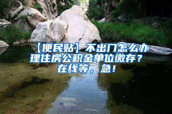 【便民贴】不出门怎么办理住房公积金单位缴存？在线等，急！