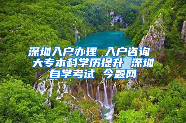 深圳入户办理 入户咨询 大专本科学历提升 深圳自学考试 今题网