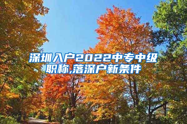 深圳入户2022中专中级职称,落深户新条件