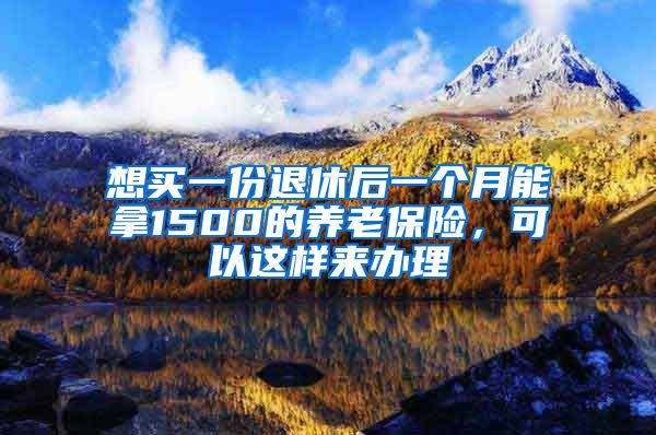 想买一份退休后一个月能拿1500的养老保险，可以这样来办理