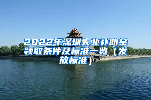 2022年深圳失业补助金领取条件及标准一览（发放标准）