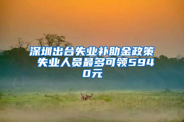 深圳出台失业补助金政策 失业人员最多可领5940元