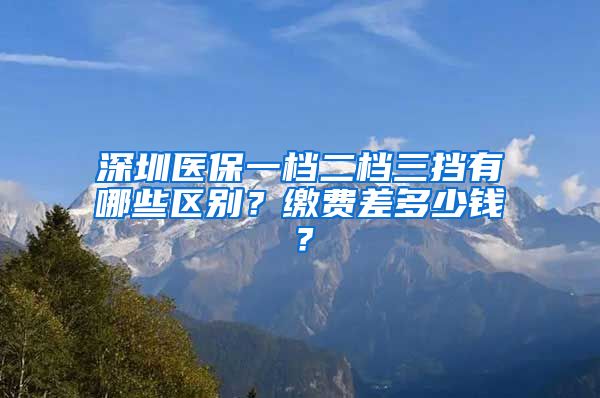 深圳医保一档二档三挡有哪些区别？缴费差多少钱？