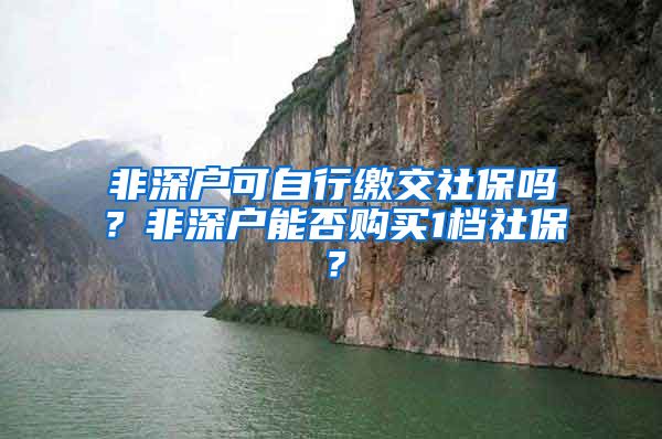 非深户可自行缴交社保吗？非深户能否购买1档社保？