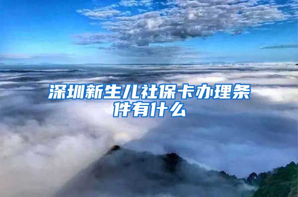 深圳新生儿社保卡办理条件有什么