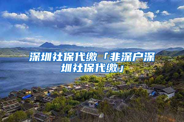 深圳社保代缴「非深户深圳社保代缴」