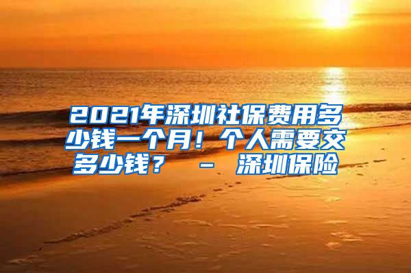 2021年深圳社保费用多少钱一个月！个人需要交多少钱？ – 深圳保险