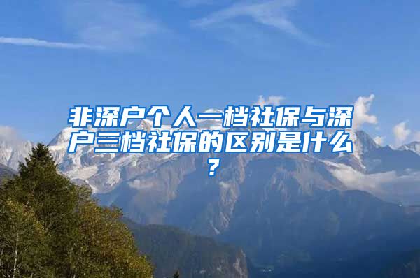 非深户个人一档社保与深户三档社保的区别是什么？