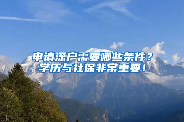 申请深户需要哪些条件？学历与社保非常重要！