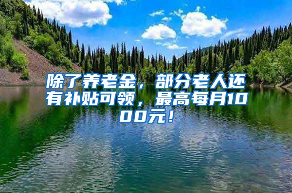 除了养老金，部分老人还有补贴可领，最高每月1000元！