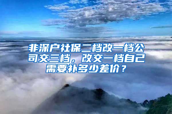 非深户社保二档改一档公司交三档，改交一档自己需要补多少差价？