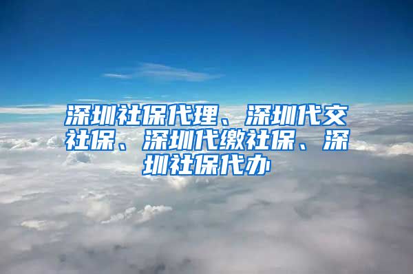 深圳社保代理、深圳代交社保、深圳代缴社保、深圳社保代办