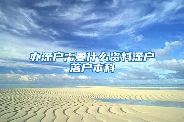 办深户需要什么资料深户落户本科