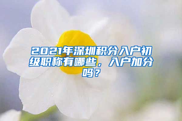 2021年深圳积分入户初级职称有哪些，入户加分吗？