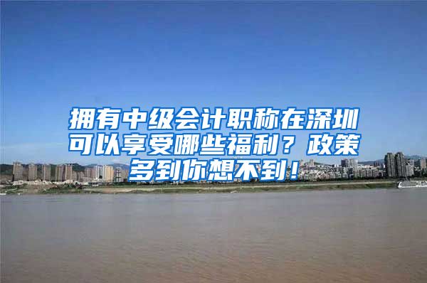 拥有中级会计职称在深圳可以享受哪些福利？政策多到你想不到！