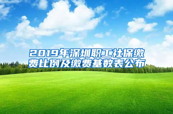 2019年深圳职工社保缴费比例及缴费基数表公布