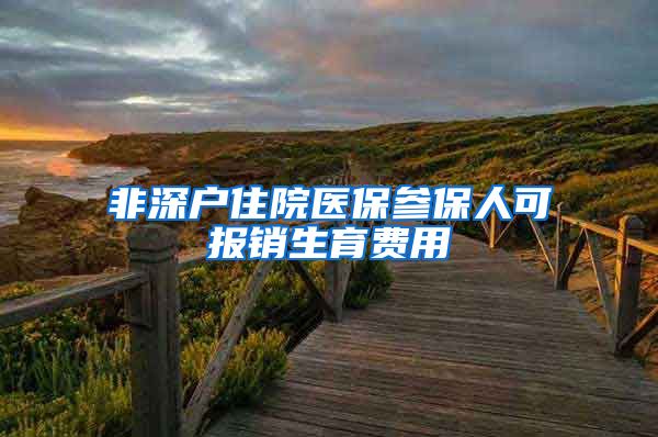 非深户住院医保参保人可报销生育费用