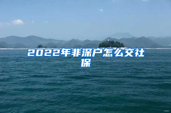 2022年非深户怎么交社保