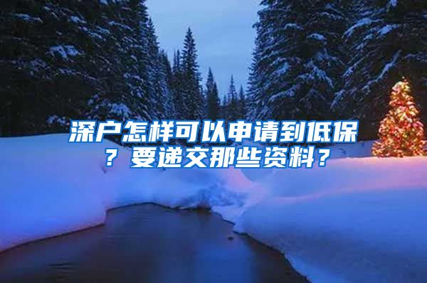 深户怎样可以申请到低保？要递交那些资料？