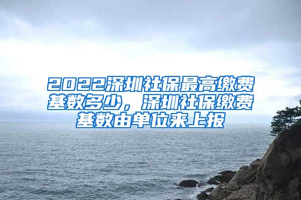 2022深圳社保最高缴费基数多少，深圳社保缴费基数由单位来上报