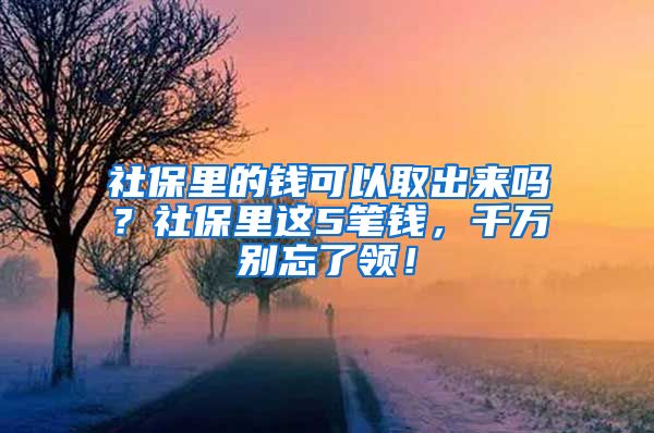 社保里的钱可以取出来吗？社保里这5笔钱，千万别忘了领！