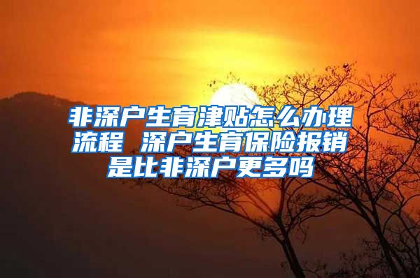 非深户生育津贴怎么办理流程 深户生育保险报销是比非深户更多吗